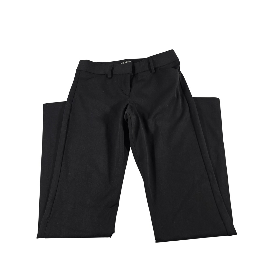 Express Editor Barely Boot Black Dress Pants Trousers 2R Straight Hip Thigh